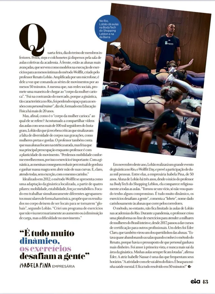 Continuação do perfil de Renato Lobão na revista Ela, do jornal O Globo