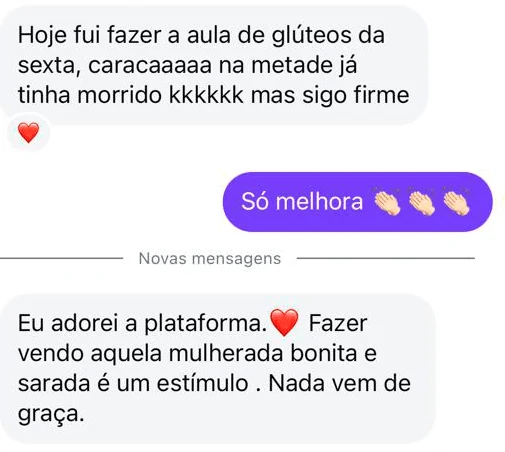 Mensagem de aluna sobre o Wolffit, 2 de 4