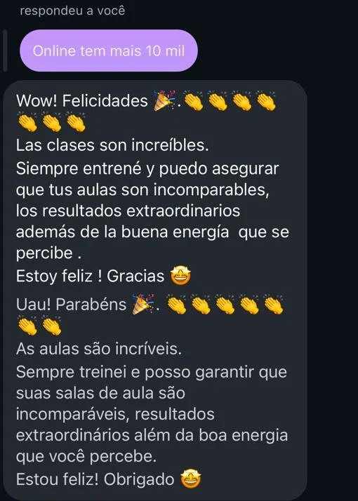 Mensagem de aluna sobre o Wolffit, 3 de 4